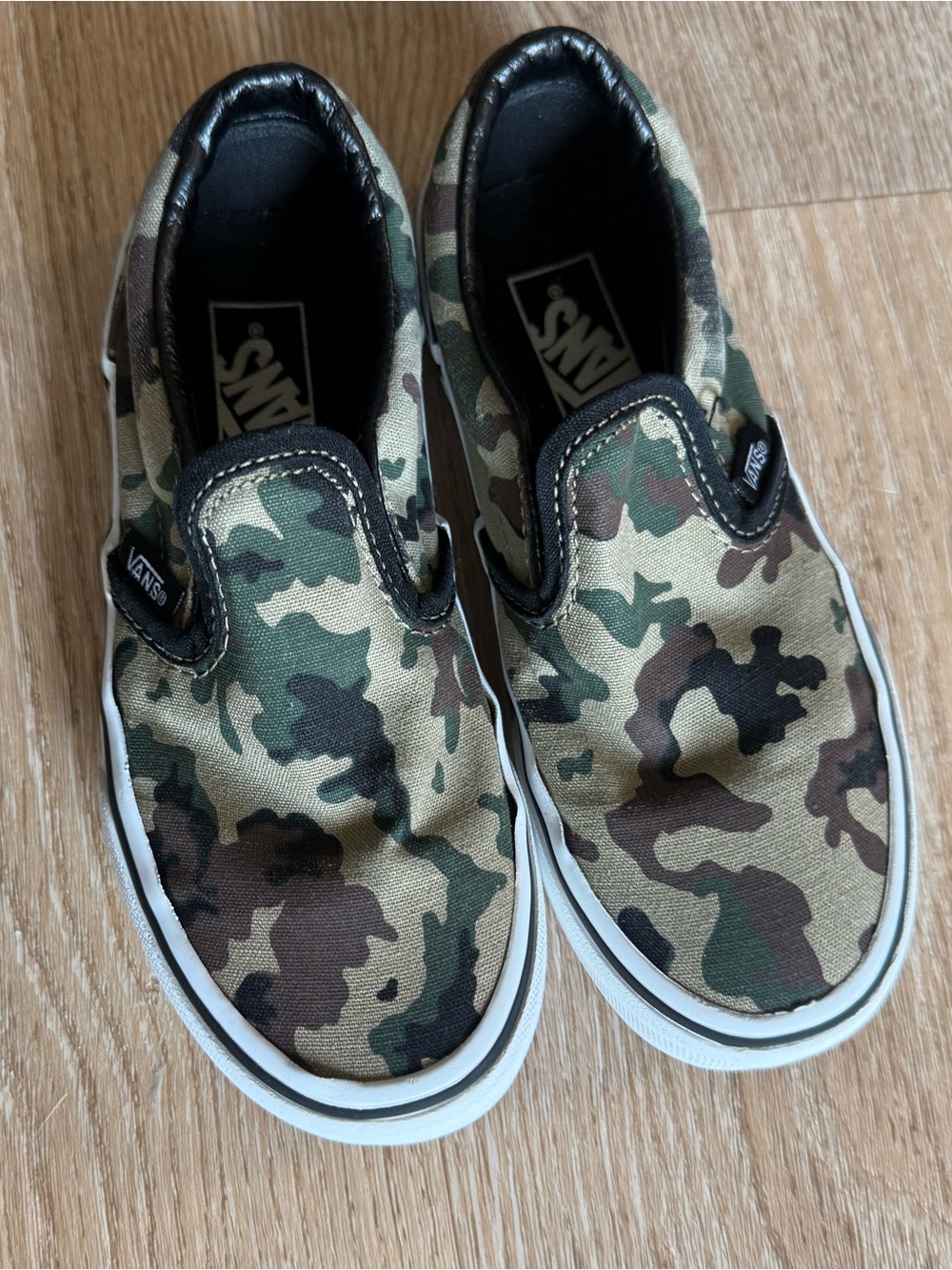 Vans Kids' Camo Slip-On Sneakers Size 13